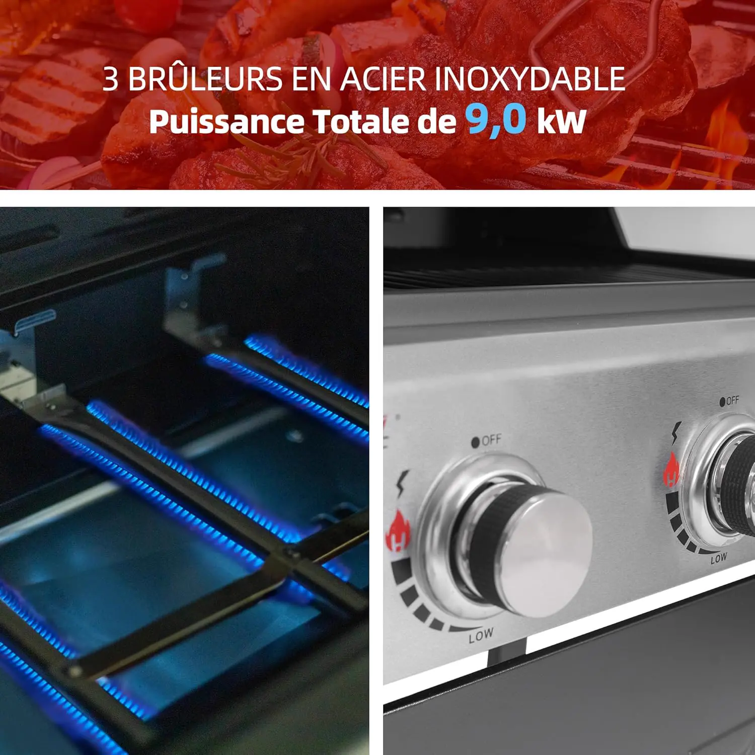 Barbecue à gaz 10 places en métal 60 m² vue 5