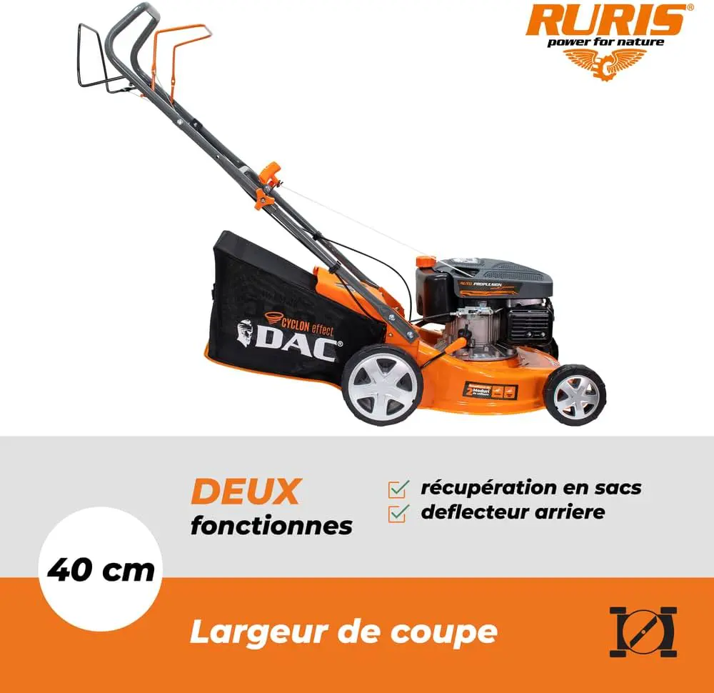 Tondeuse autoportée en métal orange vue 3