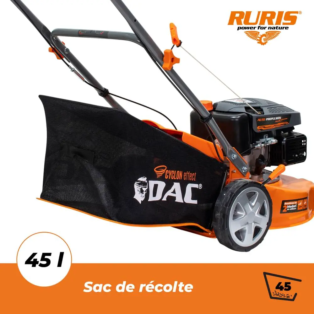 Tondeuse autoportée en métal orange vue 4