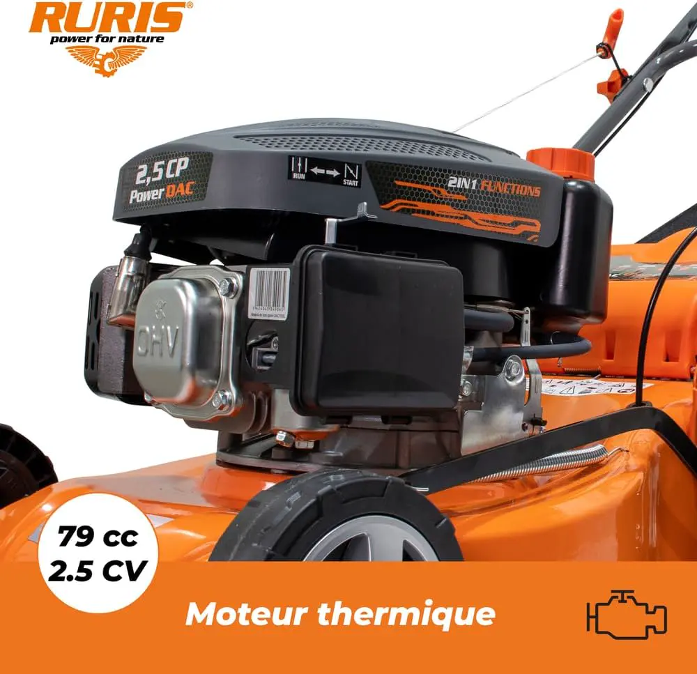 Tondeuse autoportée en métal orange vue 5