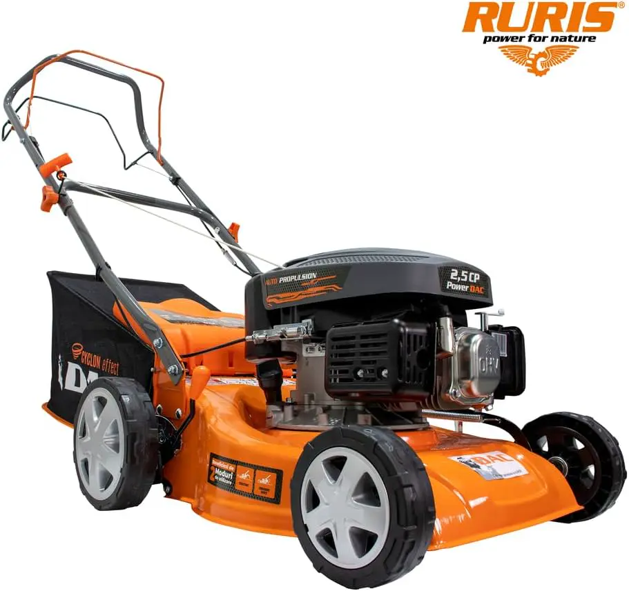 Tondeuse autoportée en métal orange vue 6