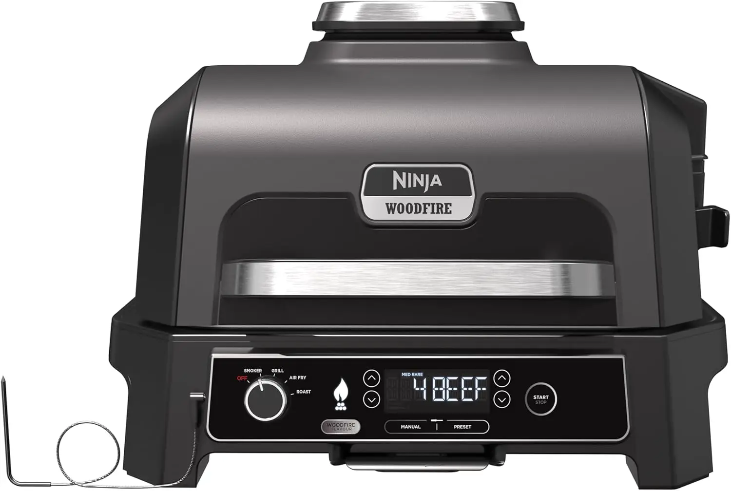 Ninja Woodfire Barbecue électrique et fumoir Pro XL avec thermomètre