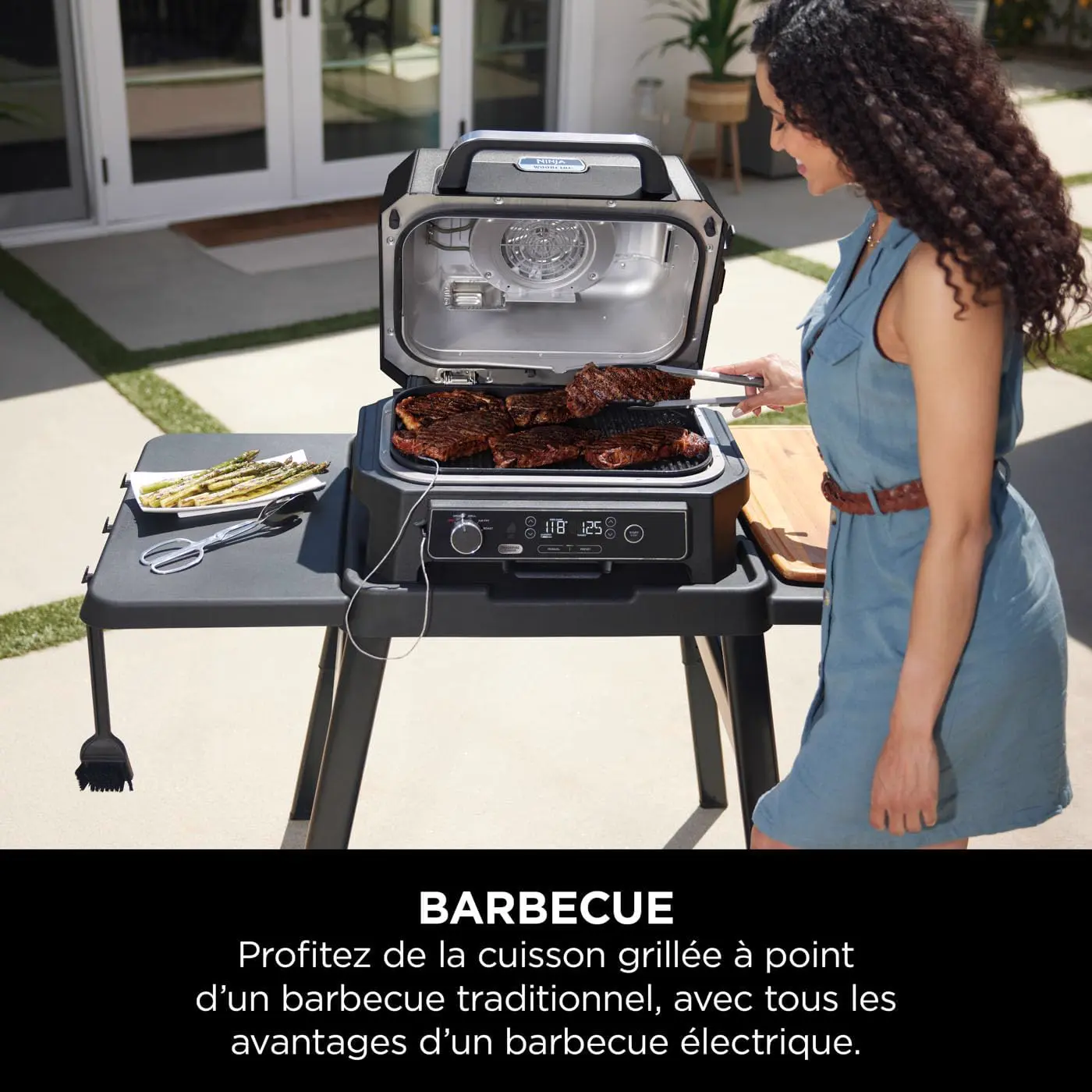 Barbecue électrique en bois gris vue 4