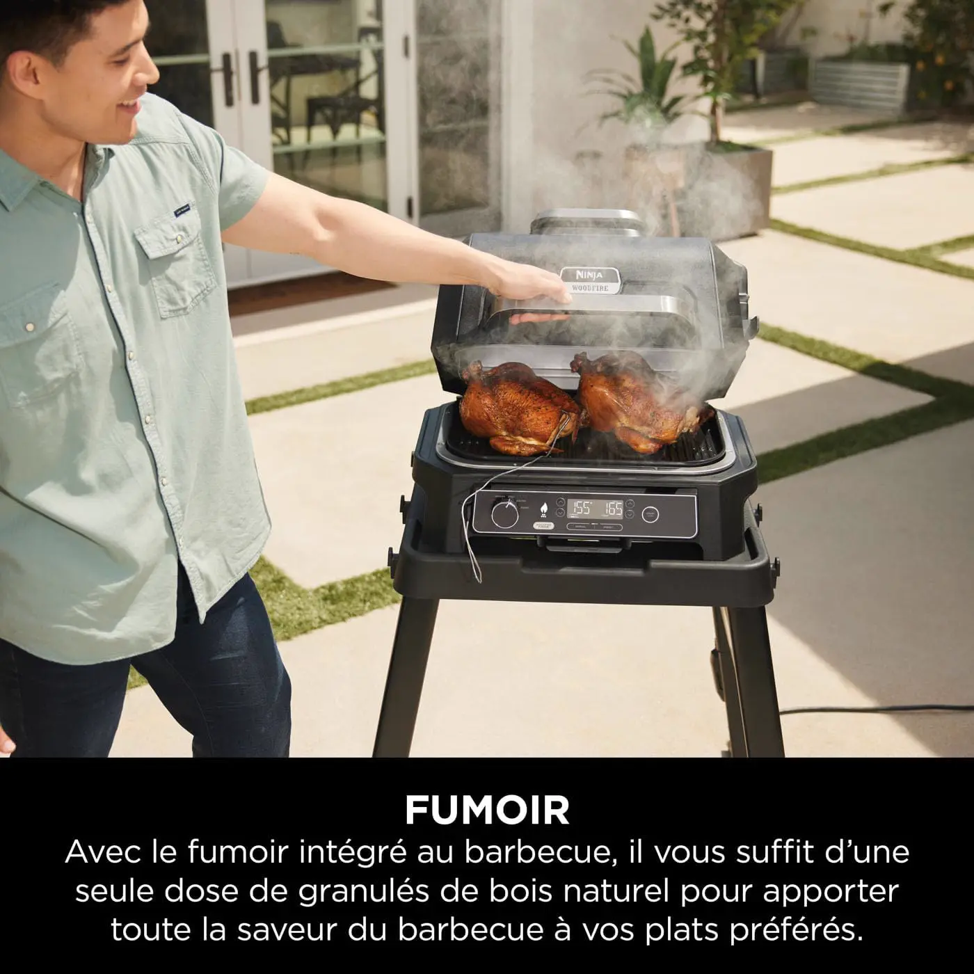 Barbecue électrique en bois gris vue 5