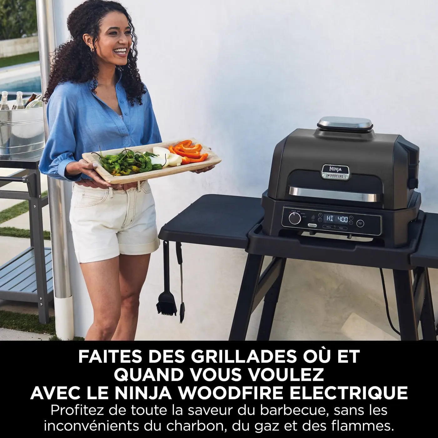 Barbecue électrique en bois gris vue 8