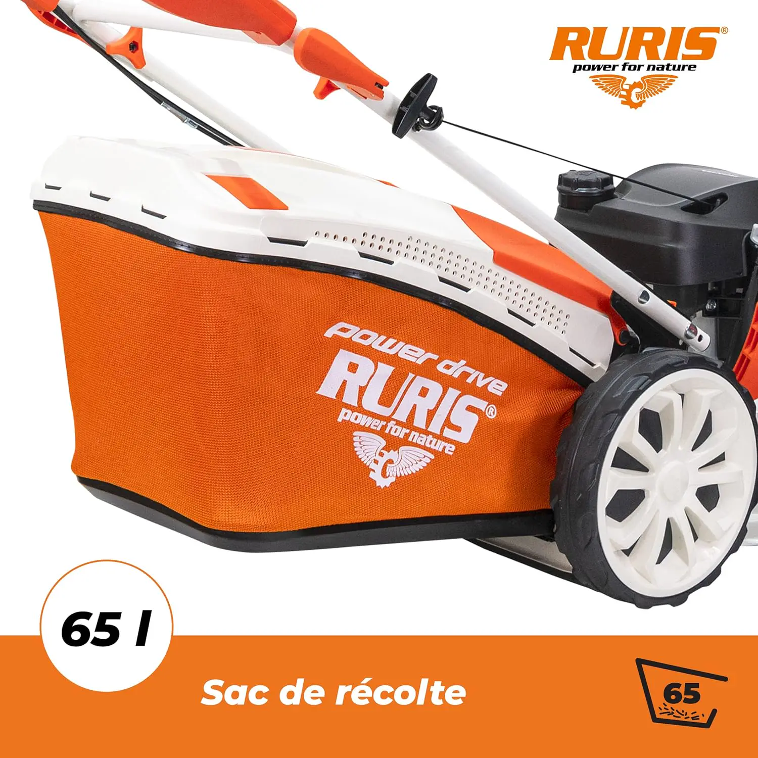 Tondeuse autoportée en métal orange vue 5