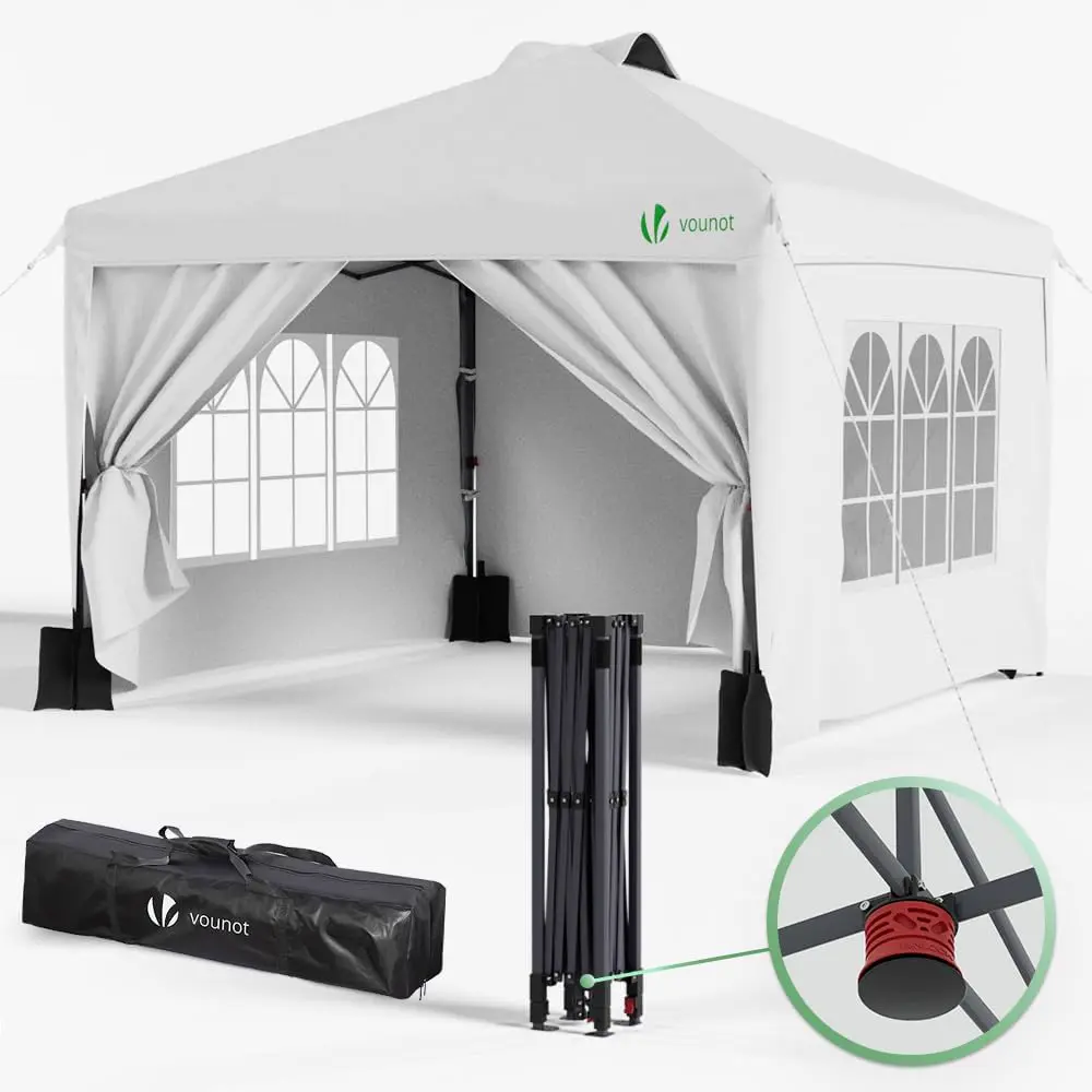 VOUNOT® Tonnelle de Jardin 3x3m Pop up Tente Pliable avec Parois