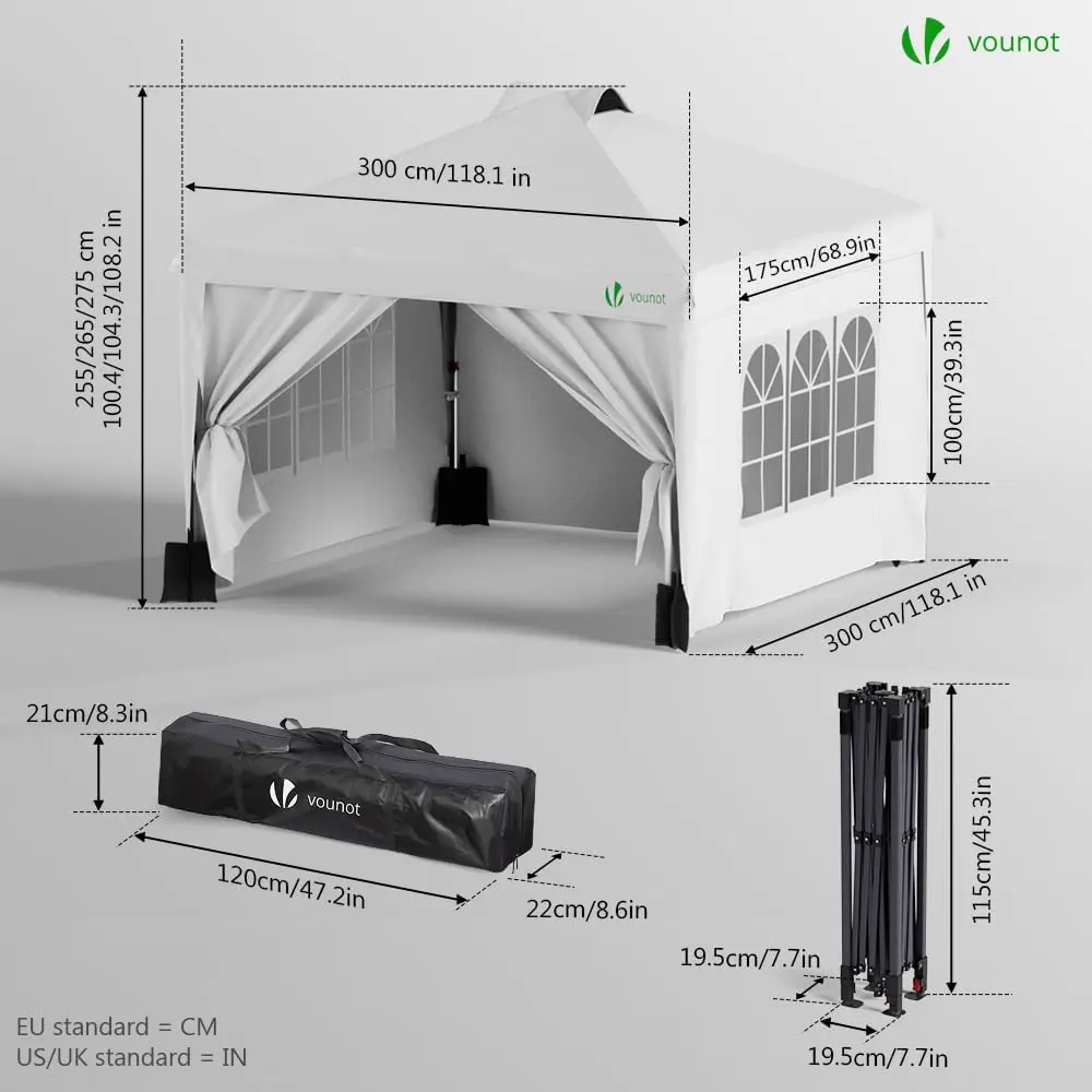 Tonnelle en métal blanc 3x3 m vue 6