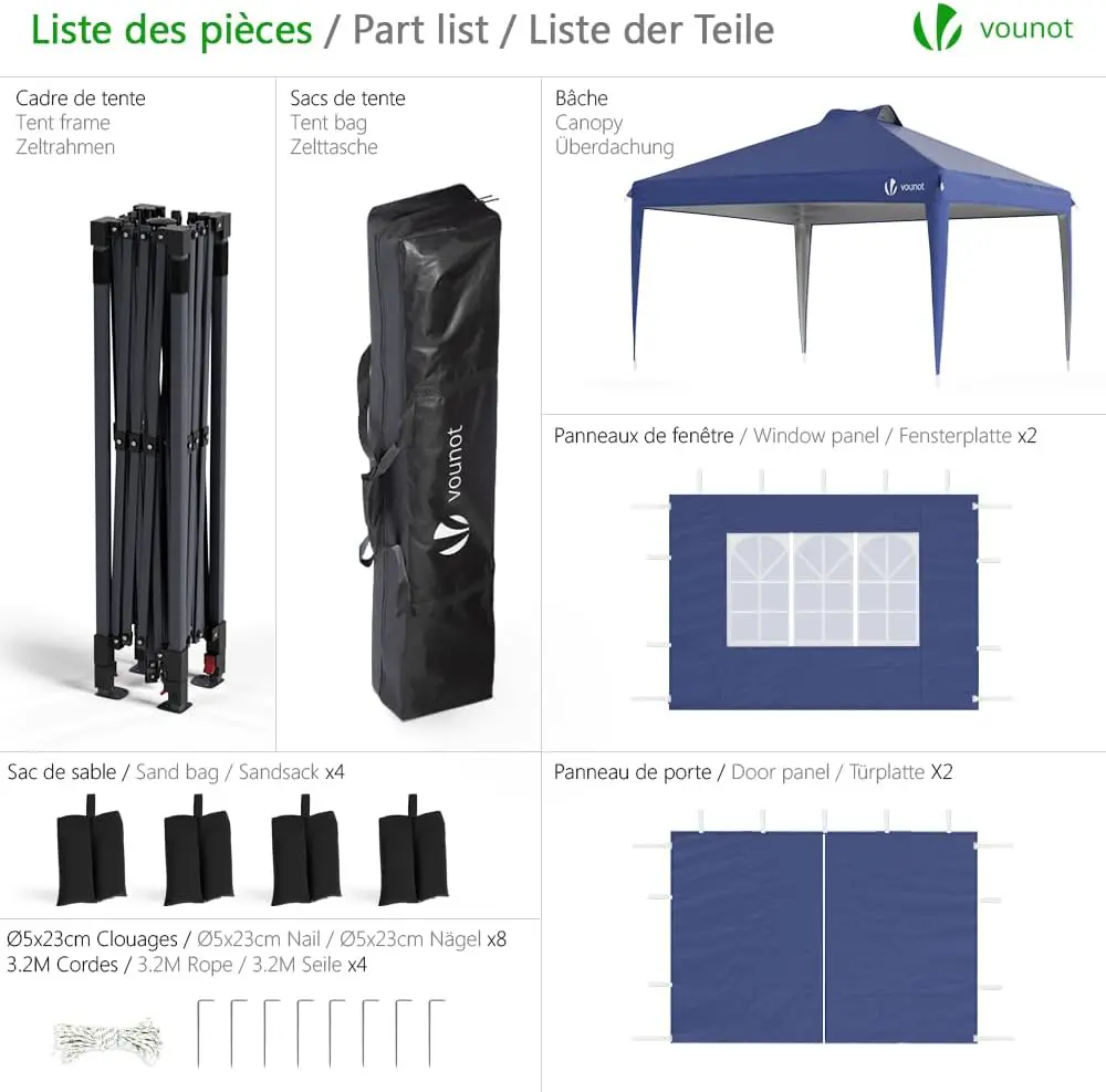 Tonnelle en métal sable 3x3 m vue 2