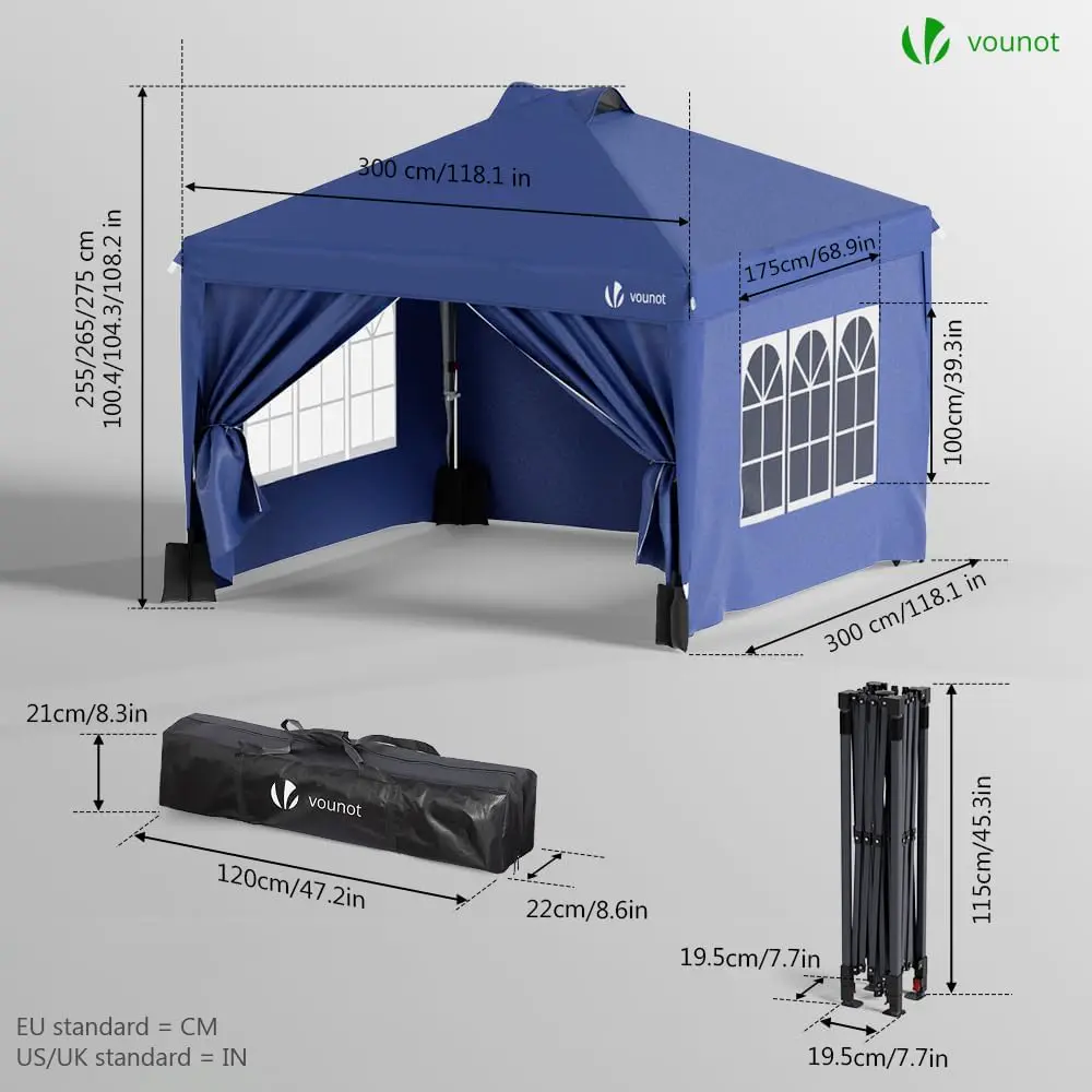 Tonnelle en métal sable 3x3 m vue 6