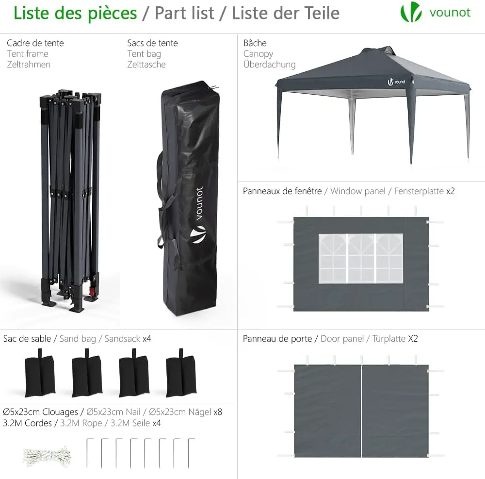 Tonnelle en métal sable 3x3 m vue 2