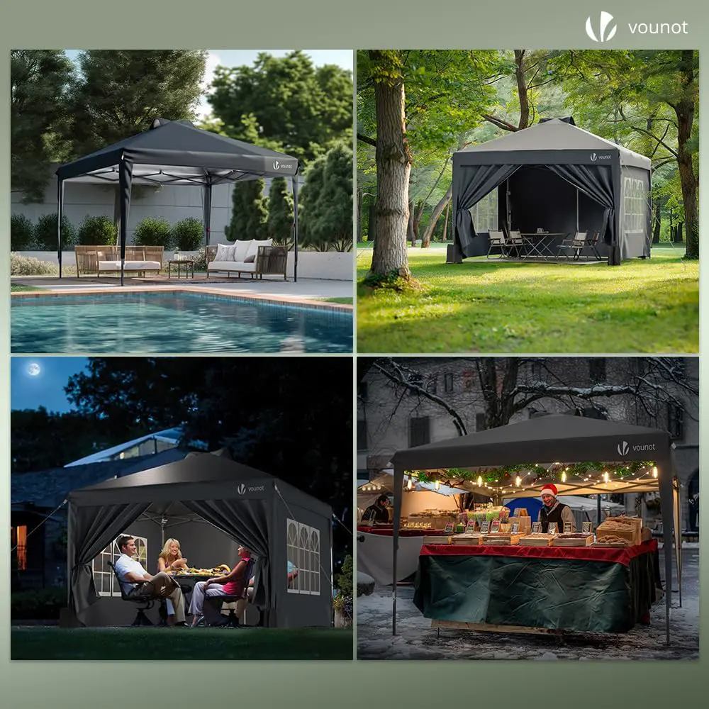 Tonnelle en métal sable 3x3 m vue 4