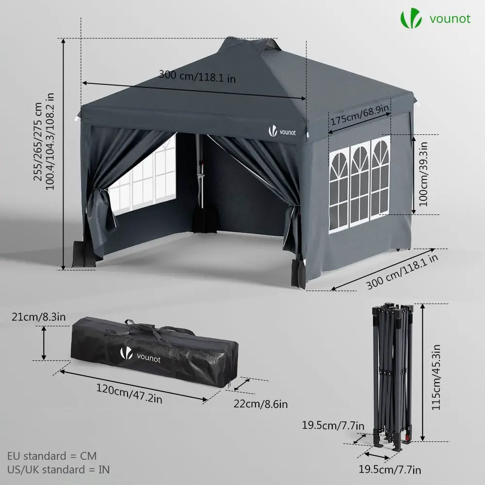 Tonnelle en métal sable 3x3 m vue 6