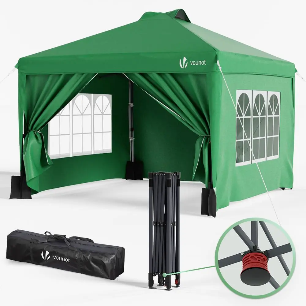VOUNOT® Tonnelle de Jardin 3x3m Pop up Tente Pliable avec Parois