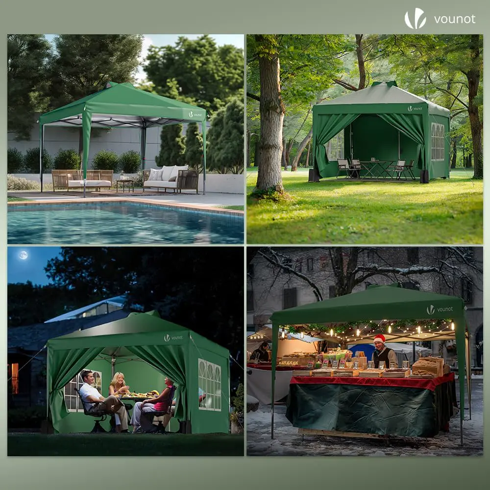 Tonnelle en métal vert 3x3 m vue 4