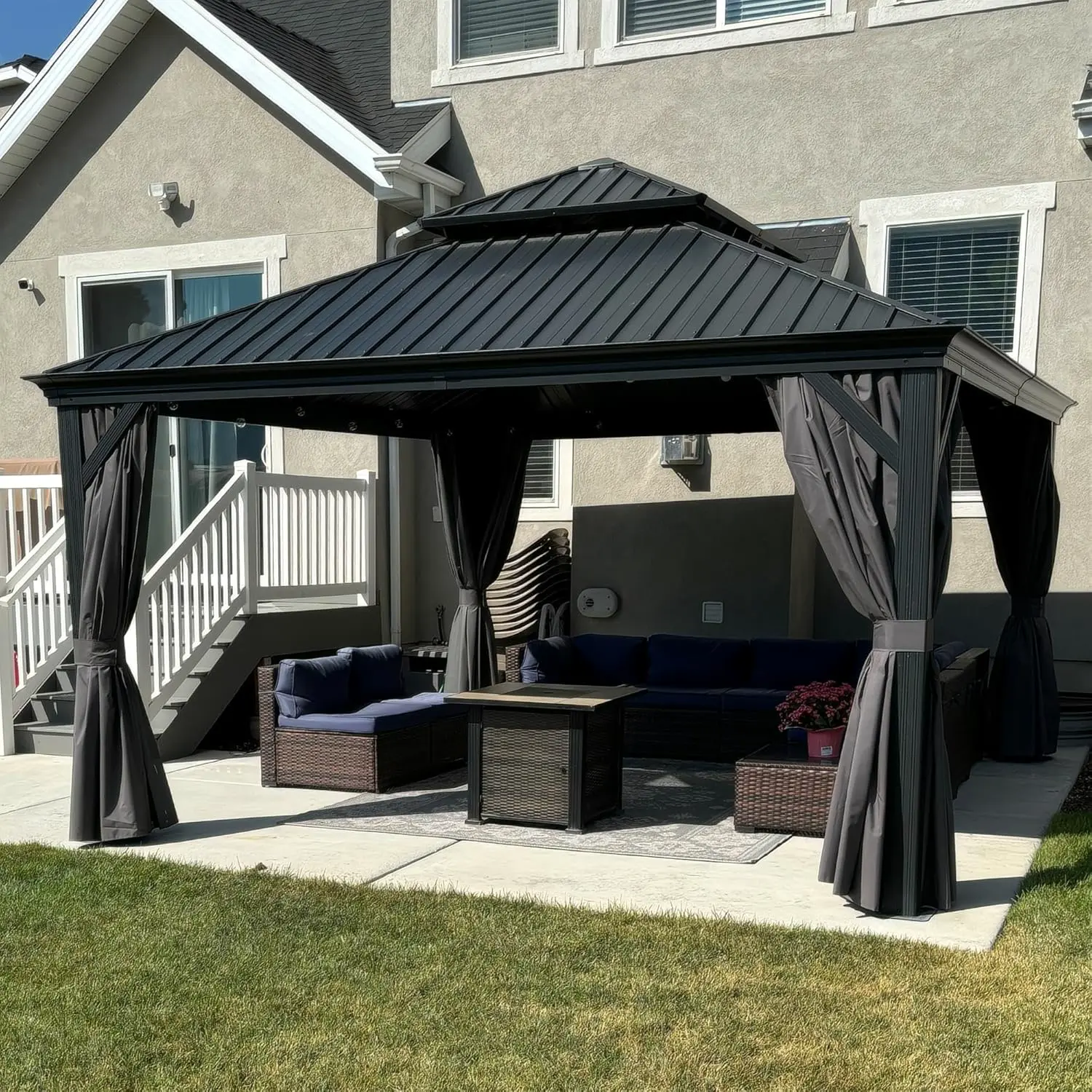 PURPLE LEAF Tonnelle de Jardin Exterieur 4 x 4 m