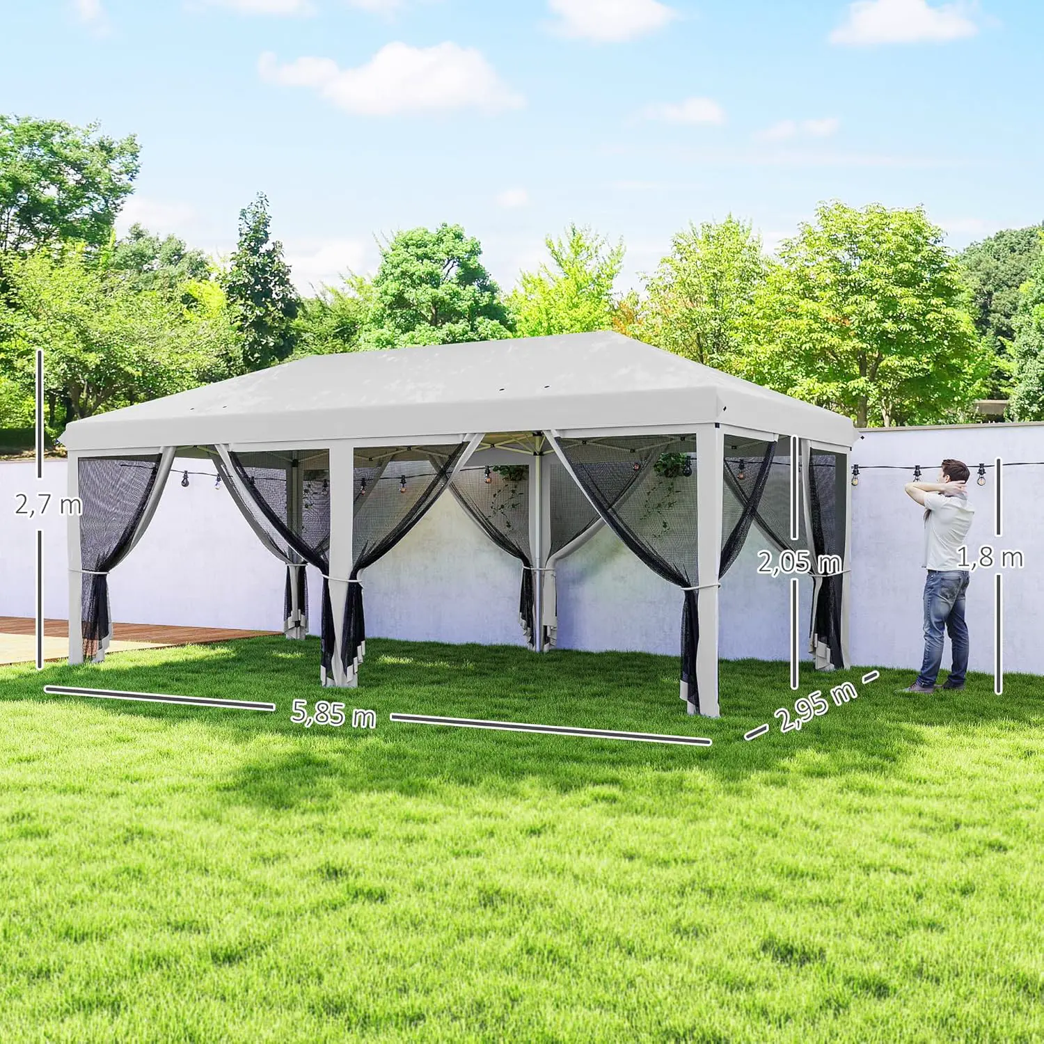 Tonnelle en métal blanc 3x2,7 m vue 7