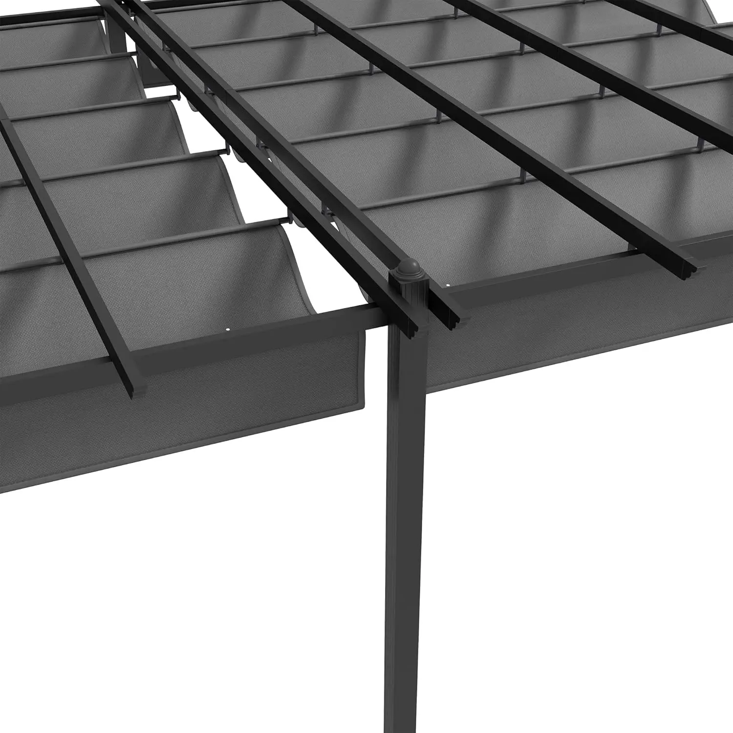 Pergola en aluminium gris 3,6x6 m rétractable vue 8