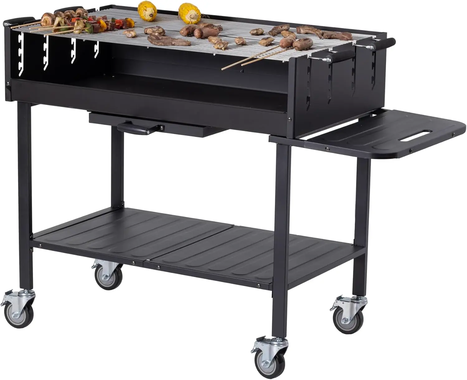 METRO Professional Barbecue DELUXE au charbon de bois sur roulettes