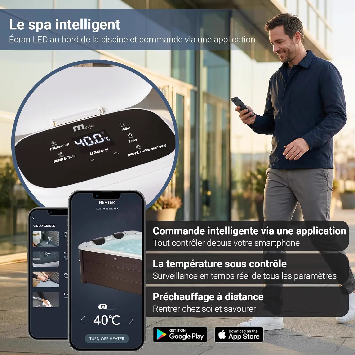 Spa gonflable 6 personnes 6 places en bois vue 4