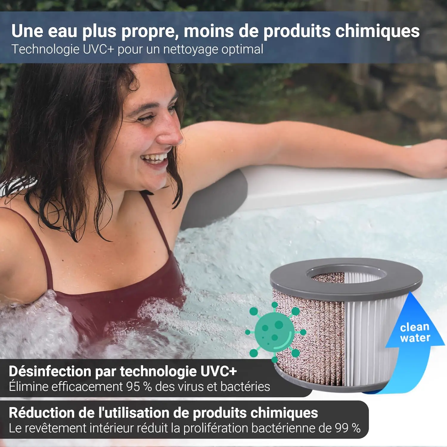 Spa gonflable 6 personnes 6 places en bois vue 6