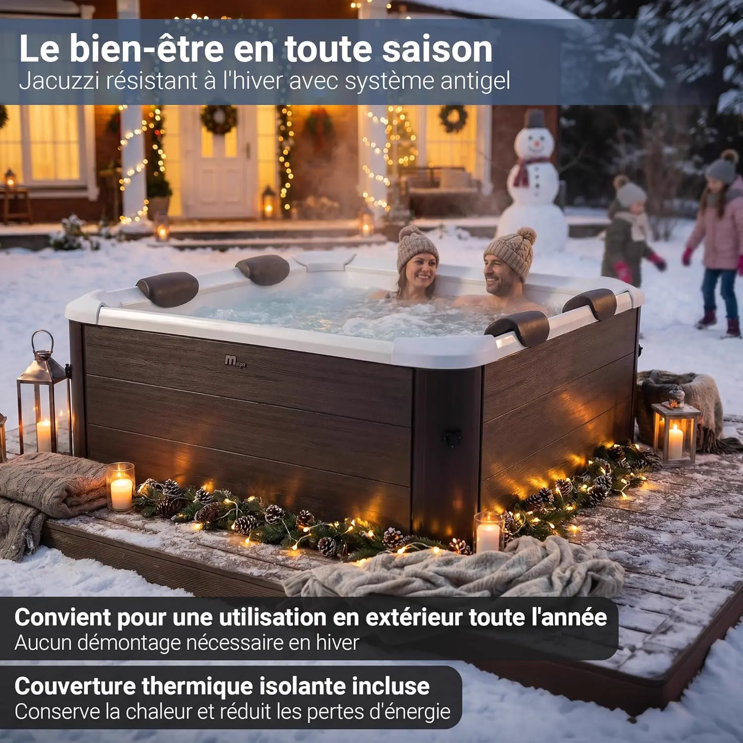 Spa gonflable 6 personnes 6 places en bois vue 7