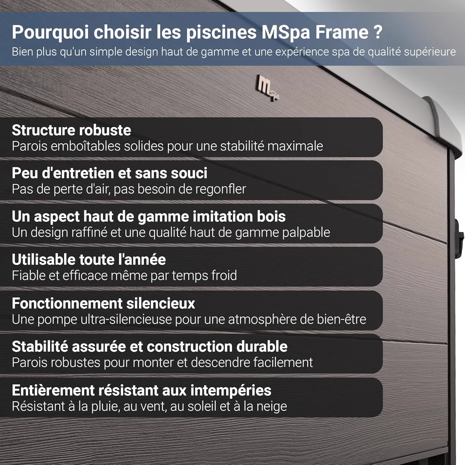 Spa gonflable 6 personnes 6 places en bois vue 8