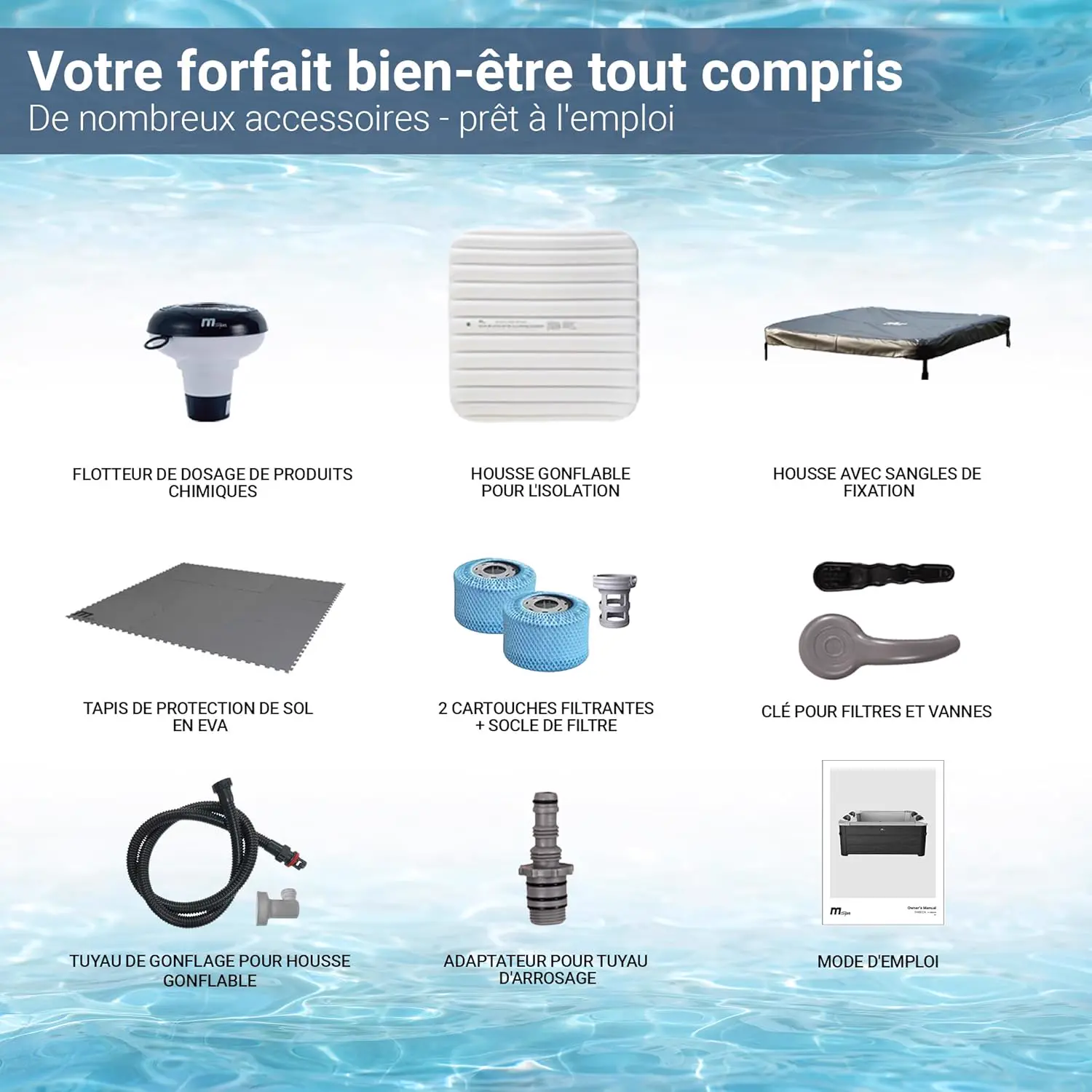 Spa gonflable 6 personnes 6 places en bois vue 9