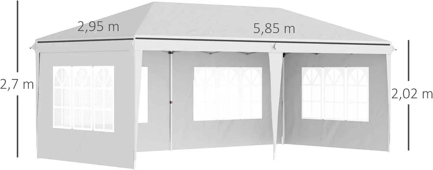Tonnelle blanc 3x6 m vue 7