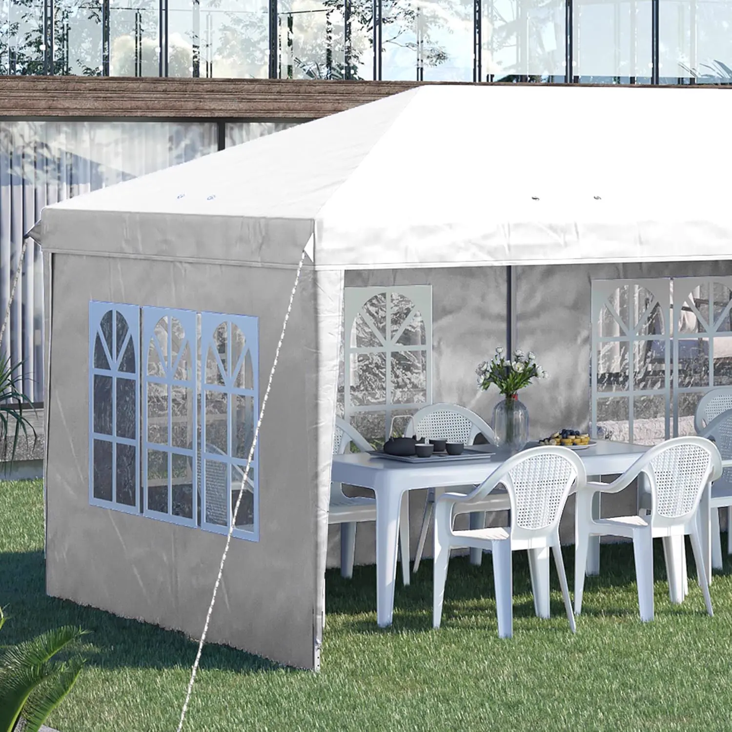 Tonnelle blanc 3x6 m vue 8