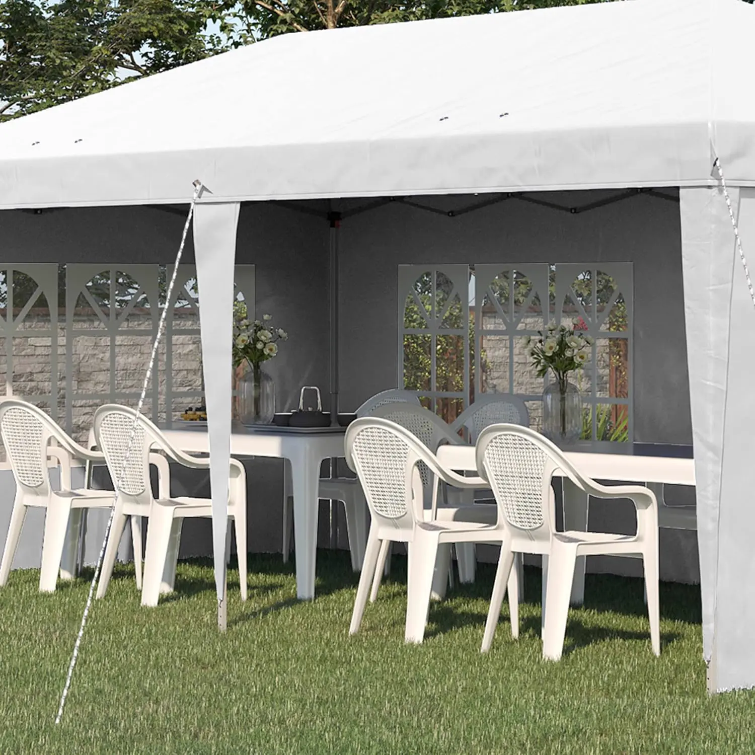 Tonnelle blanc 3x6 m vue 9