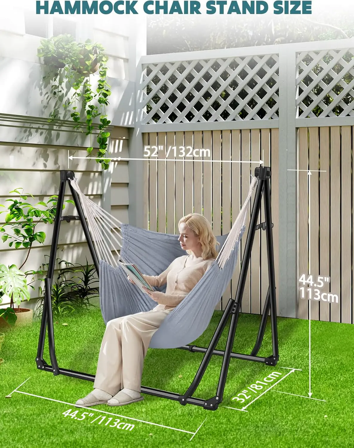 Fauteuils suspendus en métal gris vue 4