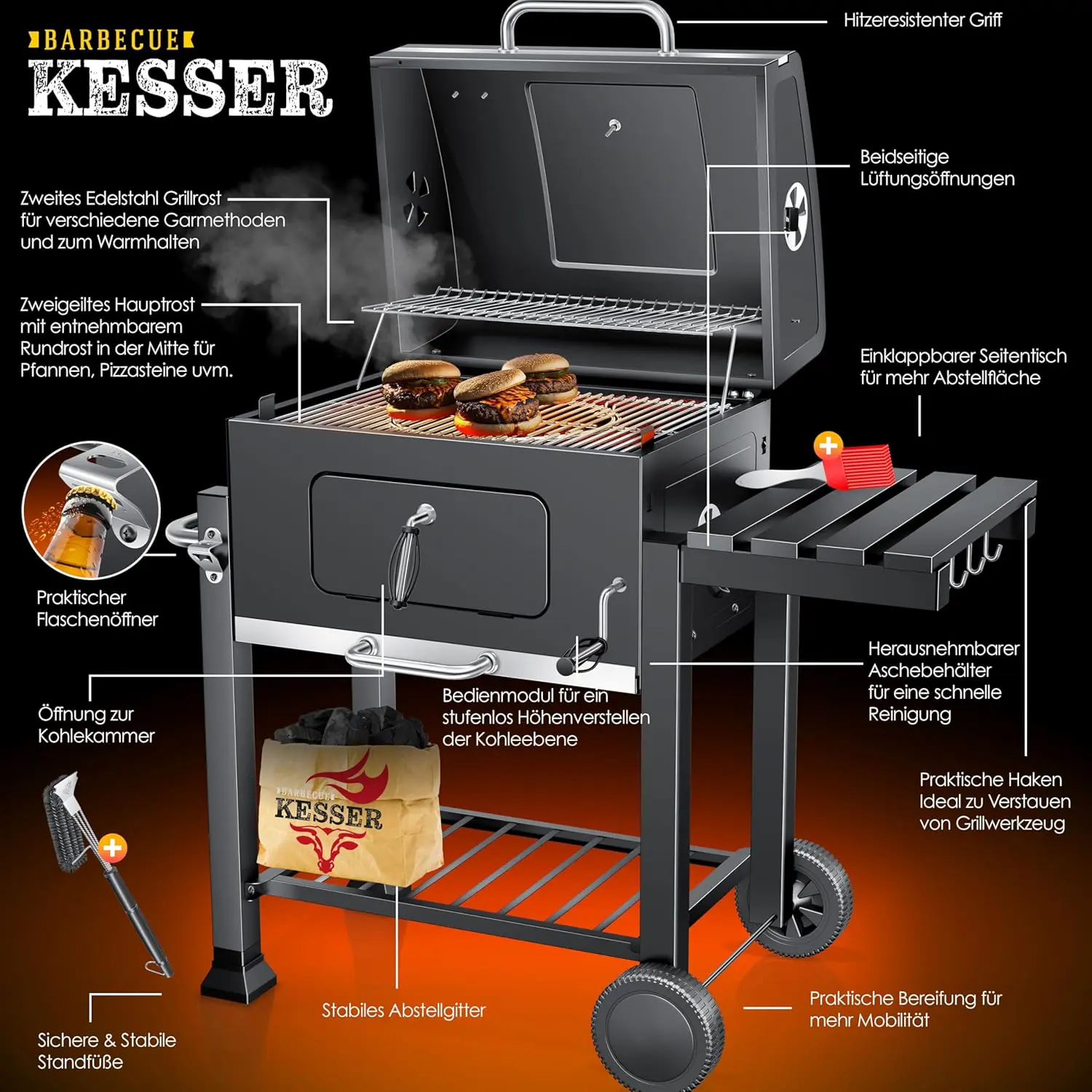 Barbecue weber en bois vue 3