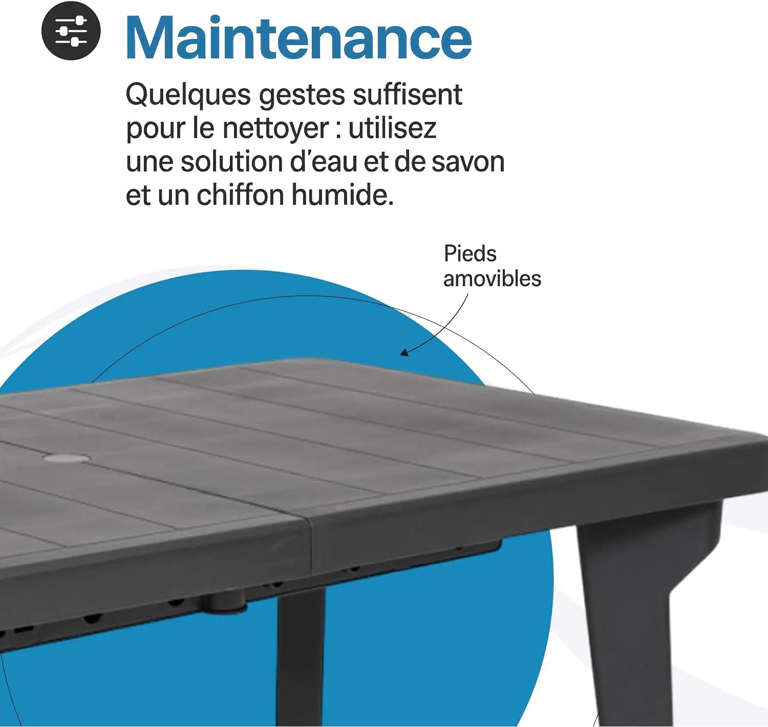 Table de jardin 10 places en rotin anthracite vue 5