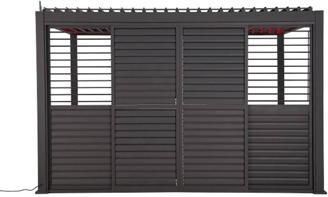 Hespéride - Persienne coulissante pour pergola bioclimatique Evora - 1/3 côté - 2,7 x 2,3m Graphite