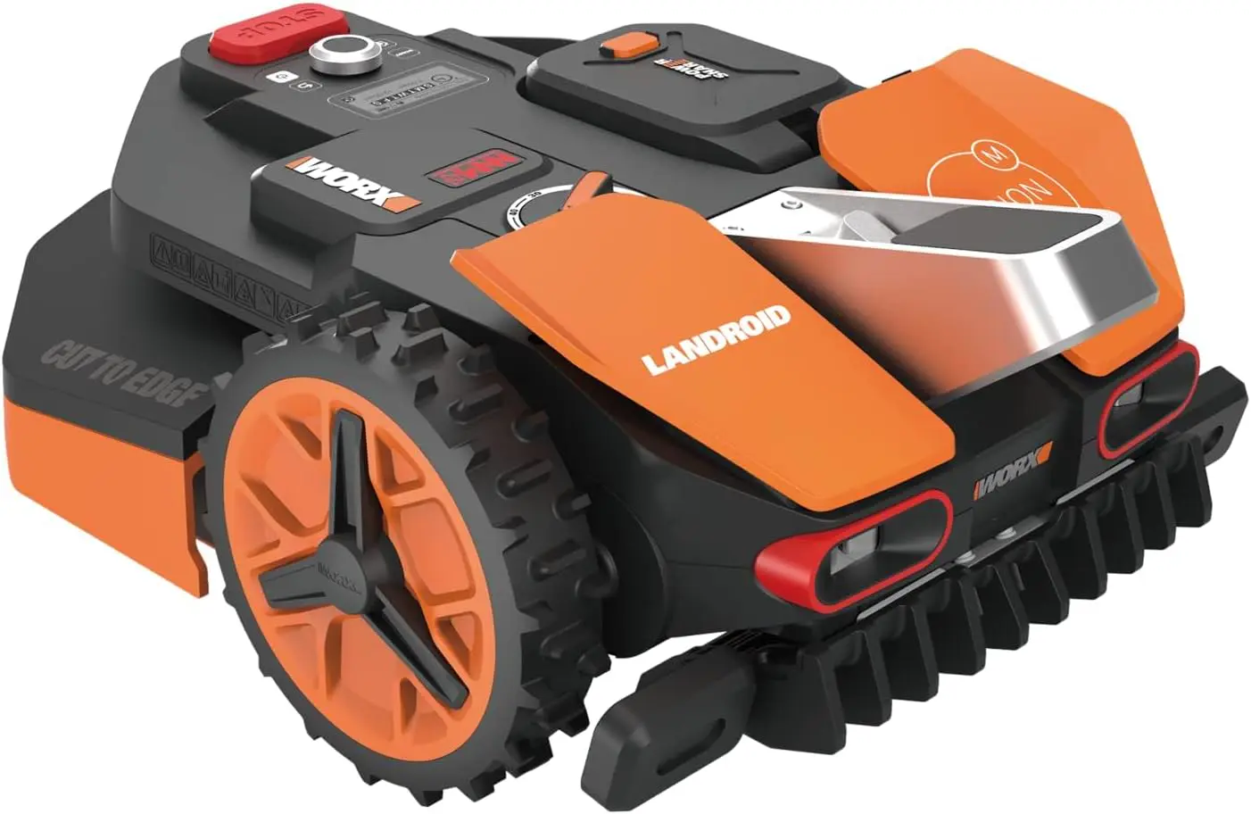 Robot tondeuse orange vue 1