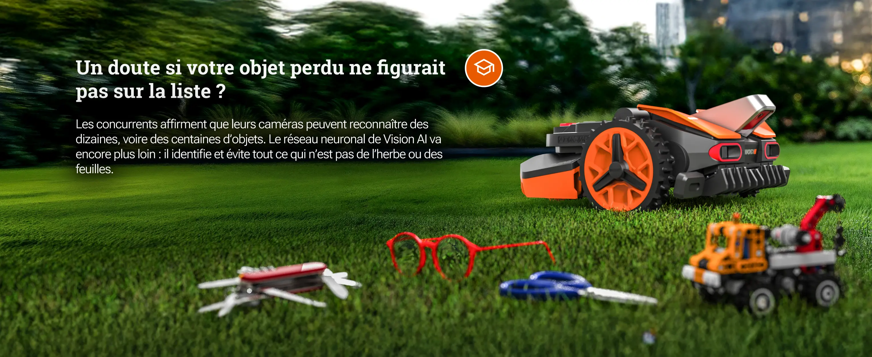 Robot tondeuse WORX LANDROID Vision WR206E.1 — contenu détaillé 2