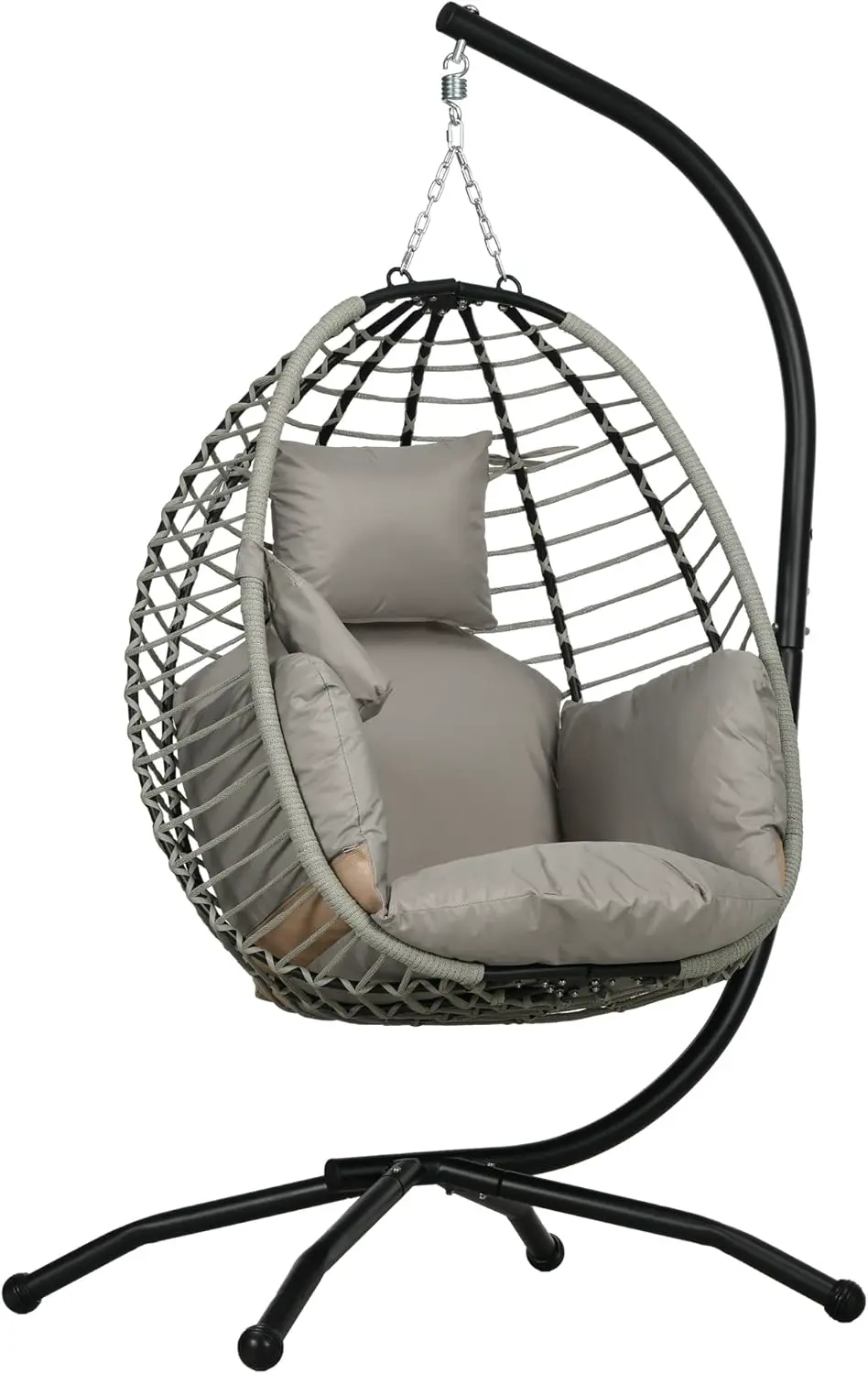 Fauteuils suspendus en métal gris vue 1