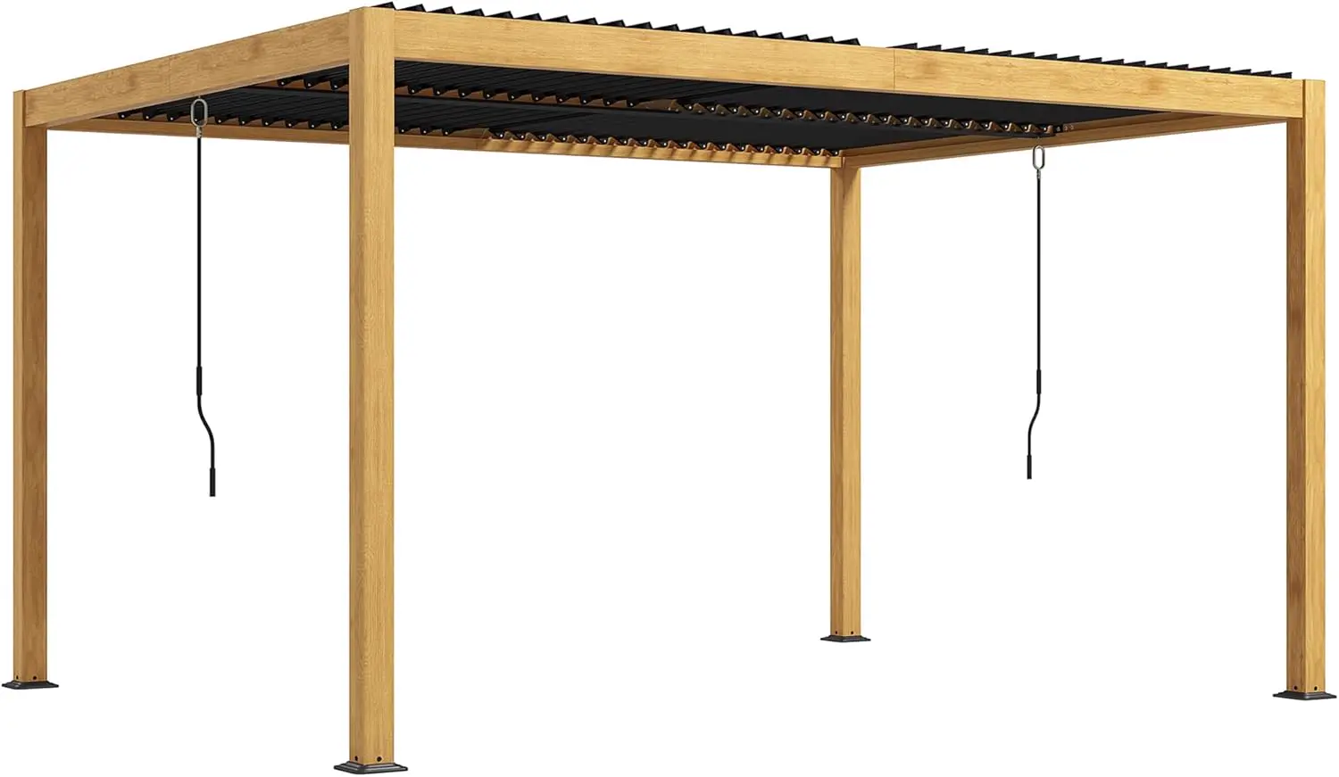 Pergola en aluminium noir 3x4 m vue 3