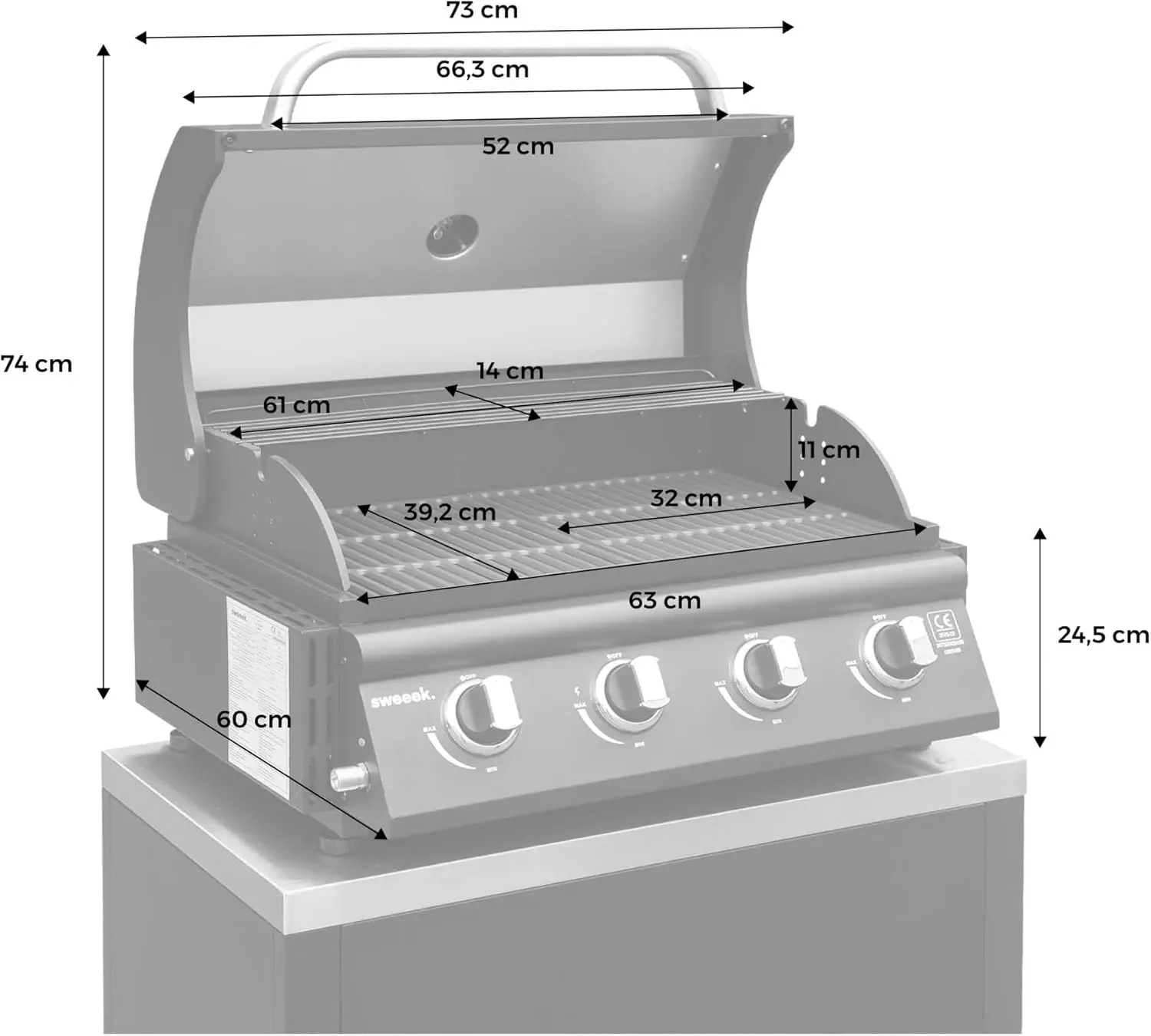 Barbecue à gaz en métal vue 4