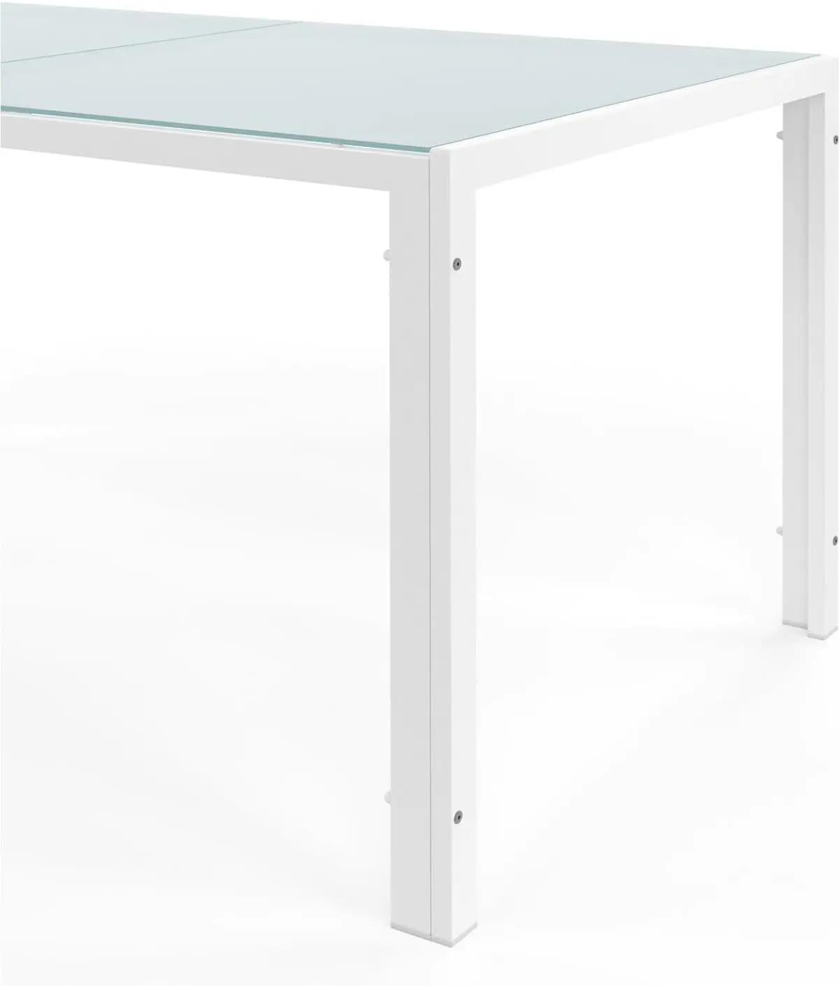 Table de jardin 8 places en métal blanc vue 7