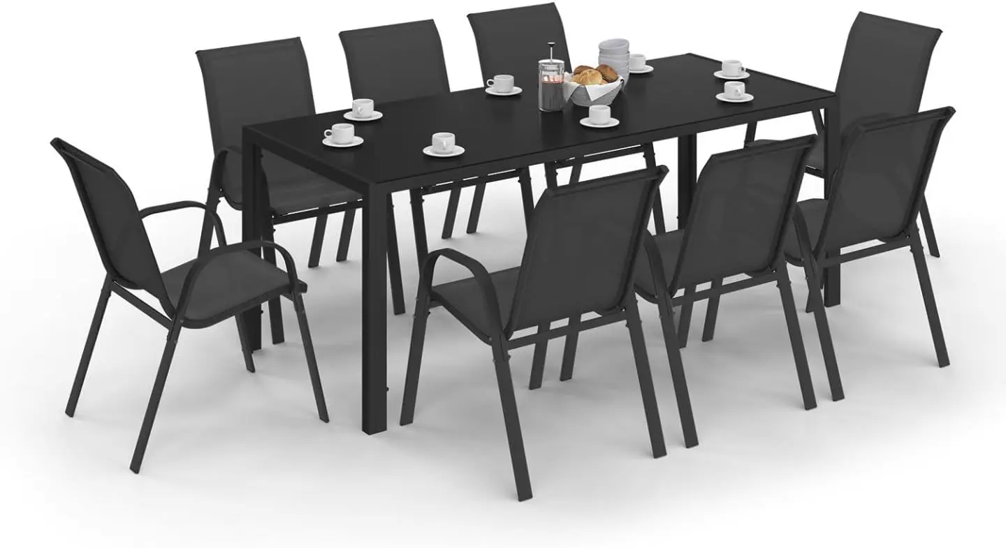IDMarket - Salon de Jardin Madrid Table 190 CM et 8 chaises