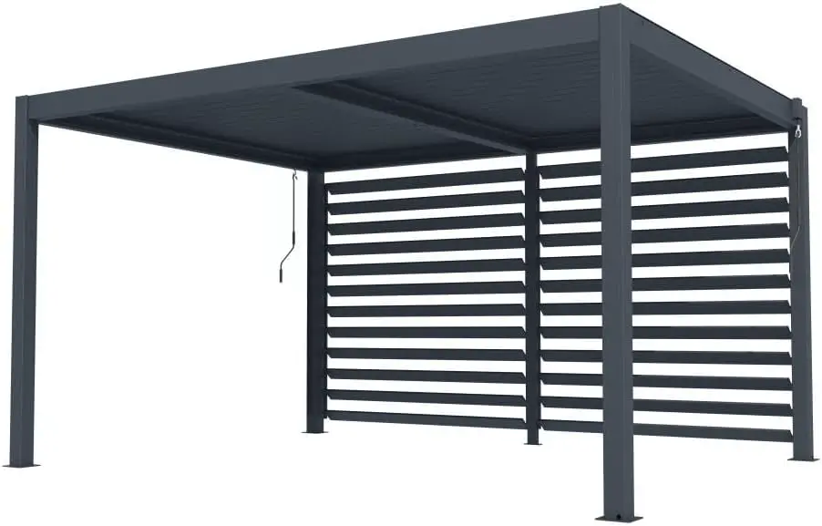 Pergola en aluminium gris vue 3