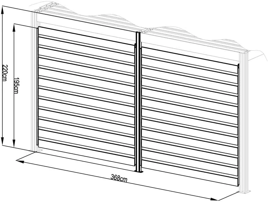 Pergola en aluminium gris vue 4