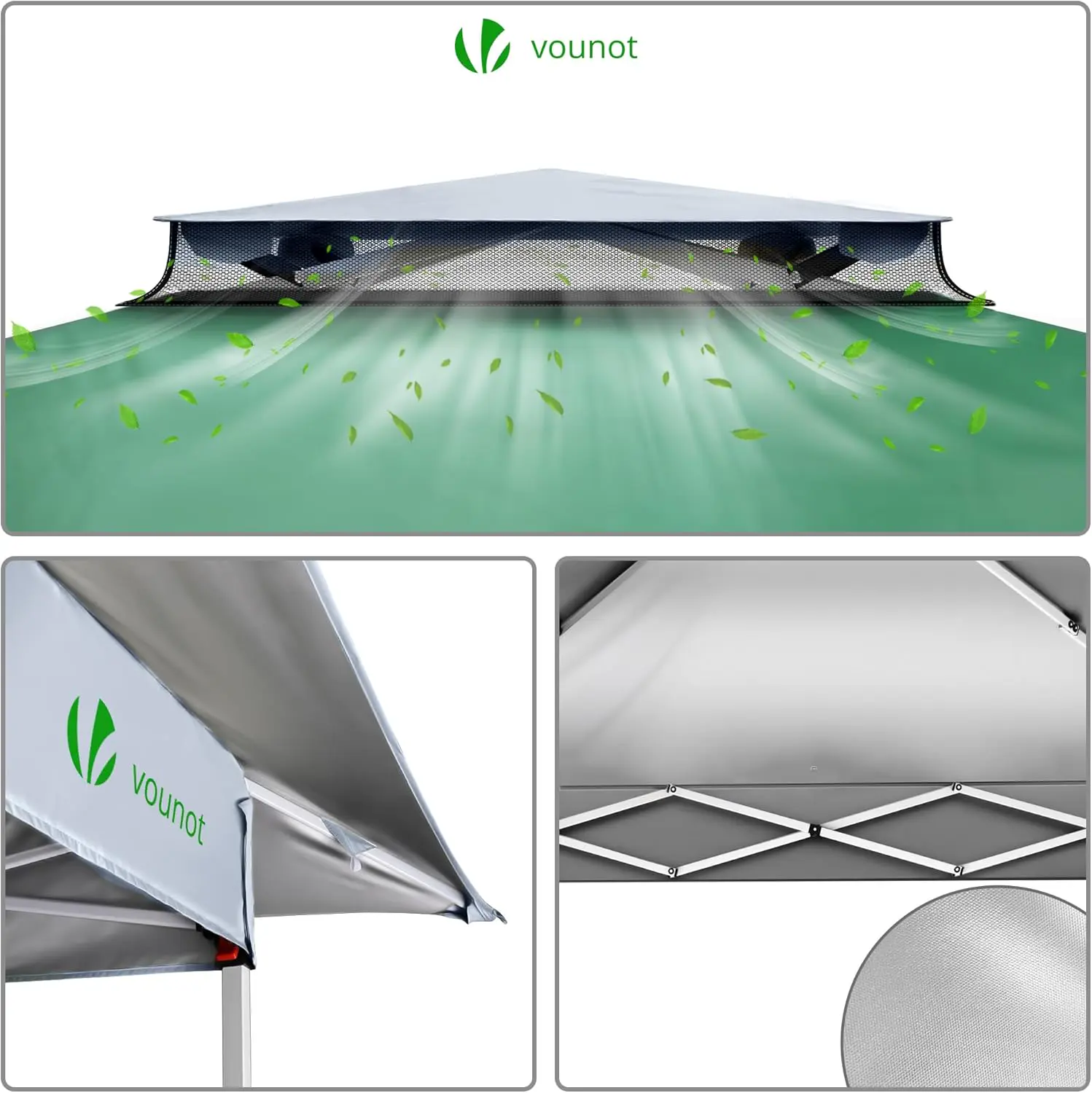 Tonnelle en métal vert 3,6x3,6 m vue 6