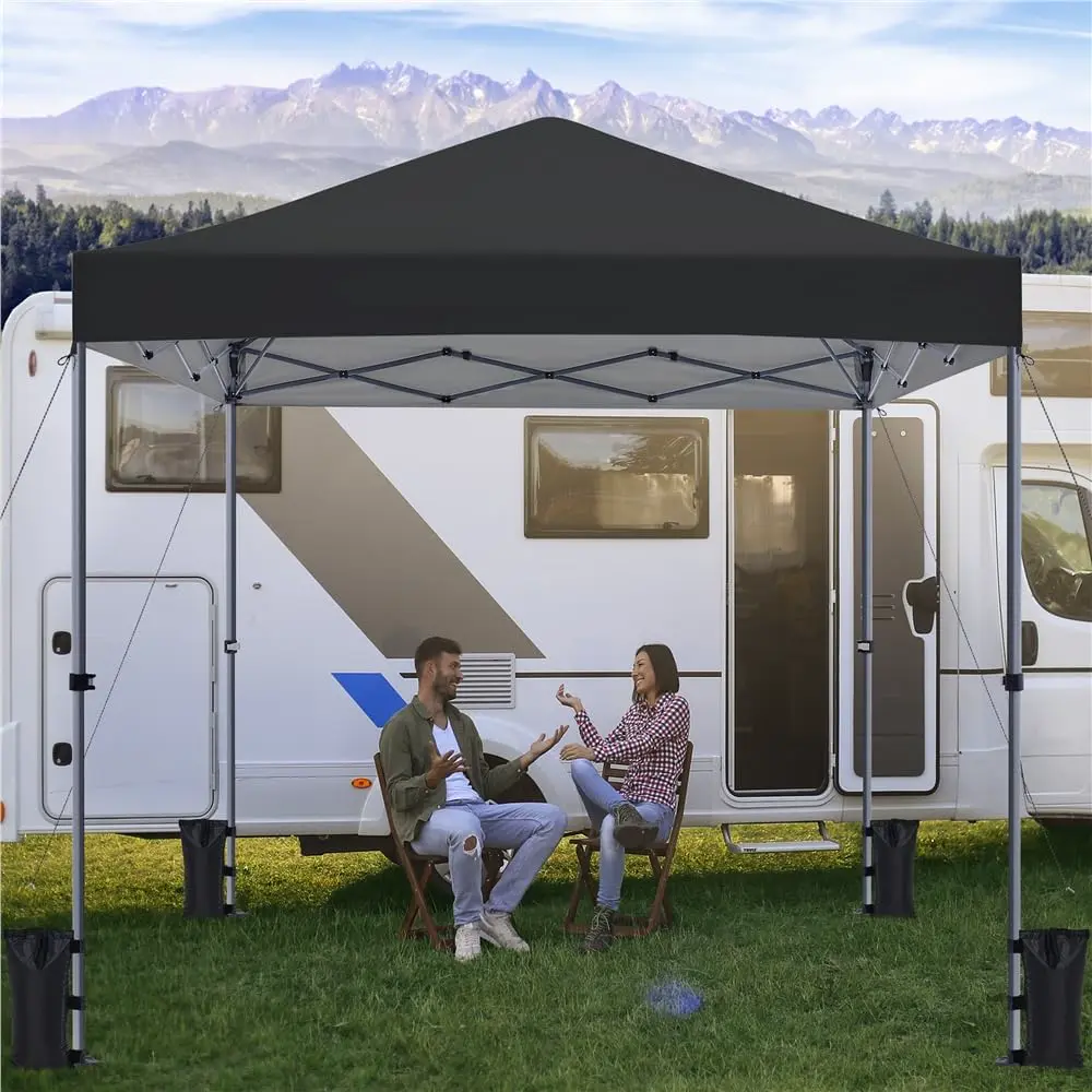 Tonnelle en métal noir 3x3 m vue 2