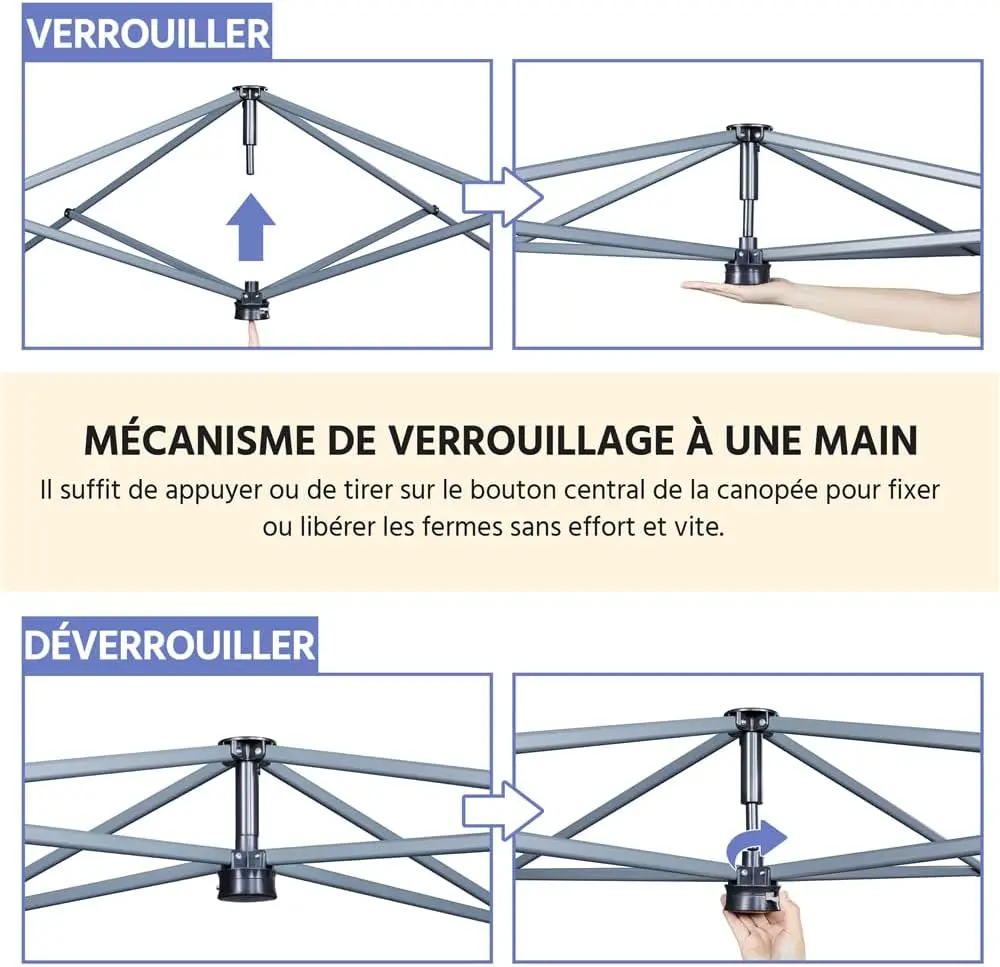 Tonnelle en métal noir 3x3 m vue 5