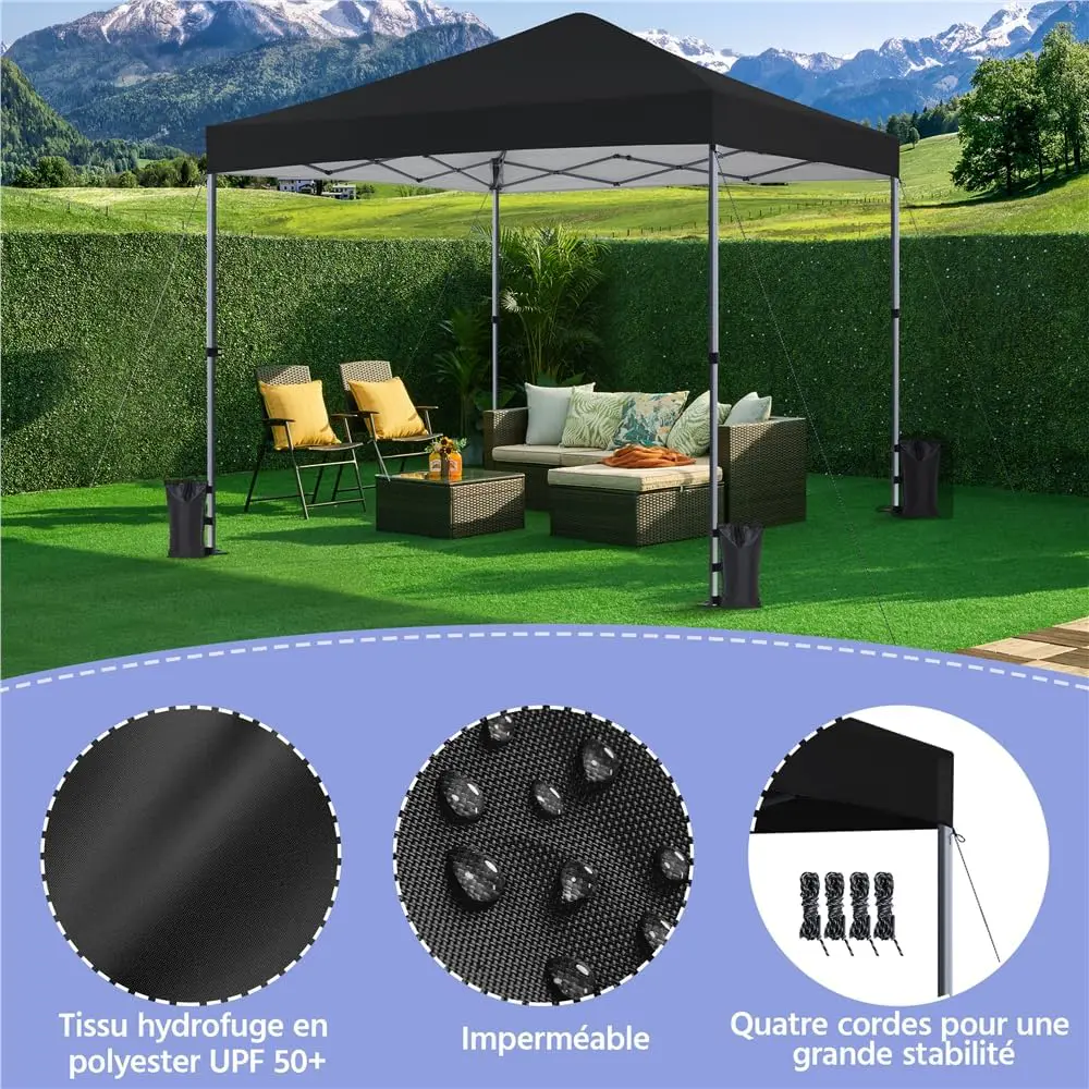 Tonnelle en métal noir 3x3 m vue 7