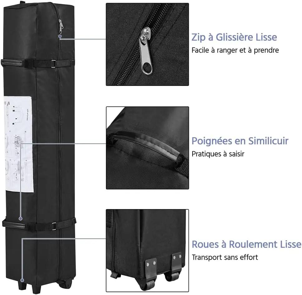 Tonnelle en métal noir 3x3 m vue 8