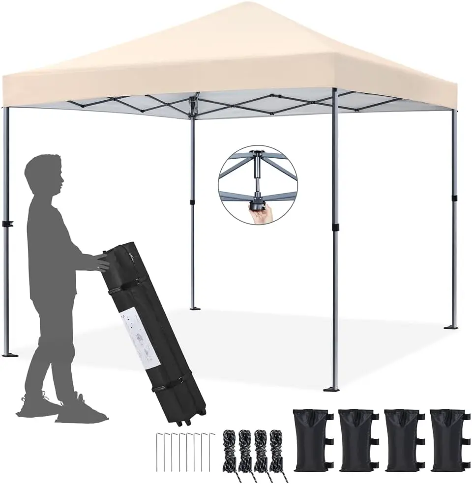 Yaheetech Tonnelle de Jardin Extérieur 3 × 3 M Tente de Camping